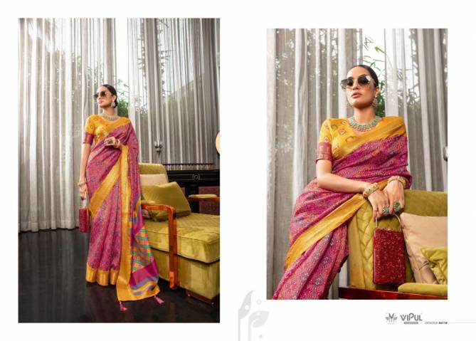 Kashmir Beauty By Vipul Printed Designer Sarees Wholesale market In Surat